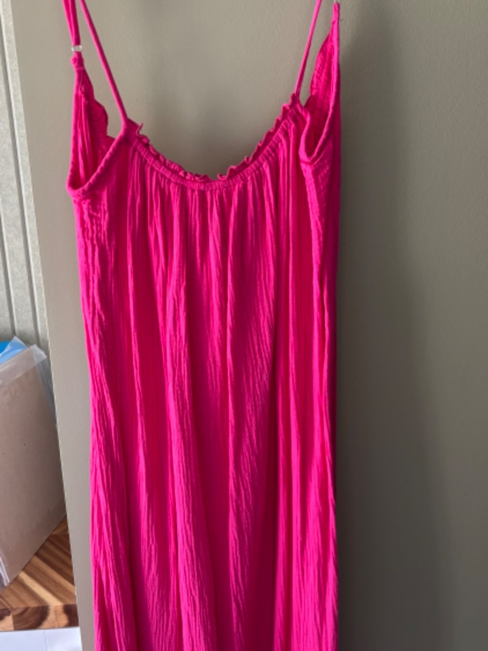 Women's Summer Cotton Maxi Dress Adjustable Spaghetti Strap